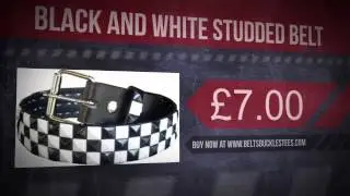 Black and White Studded Belt