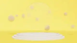 Cloud Yellow mockup white stages glass circle move endless