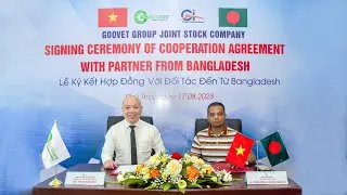 The signing ceremony of the veterinary medicine contract with the Bangladesh partner. Goovet 2023