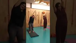Ball yoga at  Suraksha yoga studio in Chintamani by Saurabh #yogaeverydamnday #healthylifestyle #fun