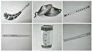 Bihu Instruments Drawing | How to Draw Bihu Instruments - Step By Step