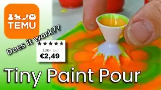 #254 Testing TEMU Art Supplies / Does it really work? / Miniature Paint Pouring / Cheap vs Brand