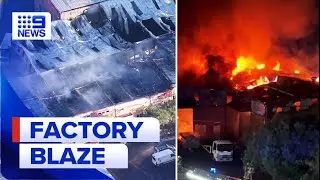 &lsquo;Fierce&rsquo; fire breaks out at car workshop in Sydney&rsquo;s north | 9 News Australia