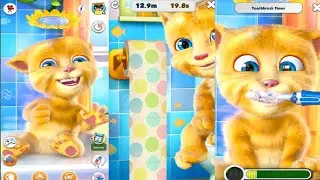 Talking Ginger Funny Reactions: Bath Time, Teeth Brushing Timer & Struggling with Tissue Paper!