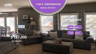 1149 S  GREENWOOD   Wichita, KS 67211   Bedrooms 4   Bathrooms 1   Price $187,000