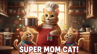 Super Mom Cat Cooks Huge Meals, Knits Tiny Sweaters & Gives Endless Love to Her Kittens! 🐱❤️