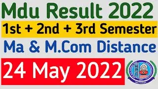 Mdu Ma distance result 2022 | Mdu Mcom distance Result 2022 | mdu distance result notice 202