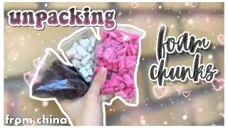 распаковка/unpacking foam chunks🌝🖤