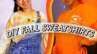AESTHETIC FALL OUTFITS 2020! *4 DIY Fall Sweatshirts* | Easy and Cheap!