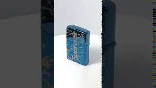 Blue Ice Crackling Supreme Zippo Lighter