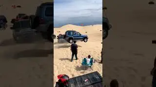 Jeep Liberty getting massive air jumping at Silver Lake Sand Dunes