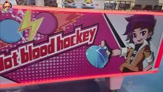 Cartoon-Style Coin-Operated Air Hockey Table with LED Lights | Fun Arcade Game for Kids
