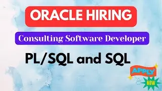 Oracle Hiring Fresher Software Consulting Developer| BE BTech MCA | PL SQL | SQL | APEX | Bangalore