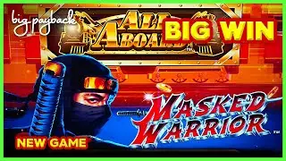 LOVE THIS ONE! All Aboard Masked Warrior Slot - BIG WIN BONUS!