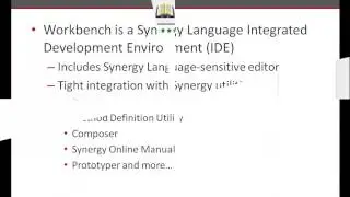 Introduction to your Synergy/DE IDE | Workbench