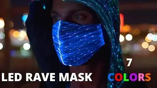 Fiber Optic Glow Up LED RAVE MASK For Music Festival Carnival