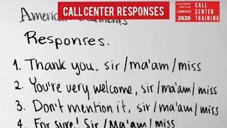 Call Center Vocabulary Responses
