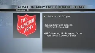 Rochester Salvation Army serving up free cookout Thursday