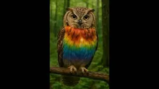A Rainbow-Feathered Owl Perched in the Forest? This Fantasy Bird Looks So Real, It&rsquo;ll Blow Your Mind