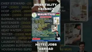 Jobs in Mauritius #hospitality #hotelmanagement #hoteljobs #chefjobs #gulfjobs #mauritius #shorts