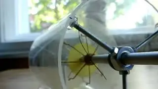Desktop model of a bidirectional air turbine - breath driven
