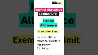 Hostel Allowance exemption from salary | Exempt hostel allowance section 10(14) in ITR | #shorts