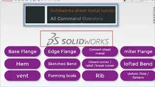 Solidworks sheet metal  All Command Explained | Solidworks tutorials