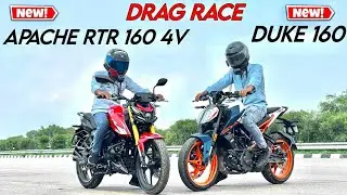 Apache rtr160 v4 vs Duke160 DRAG RACE TOP SPEED IN THIS VIDEO