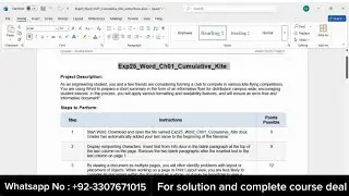 Exp25 Word Chapter 1 Cumulative &ndash; Agriculture | Pearson MyLab Word Grader (100%)