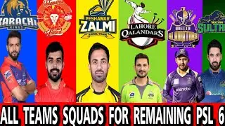 PSL 6 All Teams FINAL SQUADS For Remaining Matches 2021 | PSL 6 Remaining Matches in PAKISTAN??