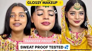 TRANSFER PROOF 😱 | SWEAT PROOF TESTED 💦 | GLASS SKIN GLOSSY MAKEUP | CELEBRITY STYLE TUTORIAL ✨
