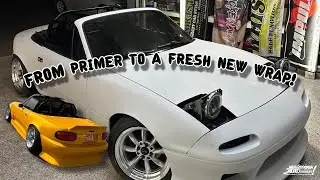Transforming a Customers NA Miata with Inozetek Super Gloss Dandelion Yellow Wrap!