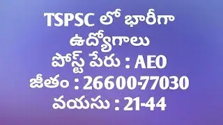 Latest TSPSC Govt Jobs Notification || AEO Jobs || TSPSC JOBS || Sarkari naukari