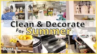 🍋SUMMER CLEAN & DECORATE #WITH ME 2021🍋// SUMMER DECORATING IDEAS PART 1 // FARMHOUSE STYLE