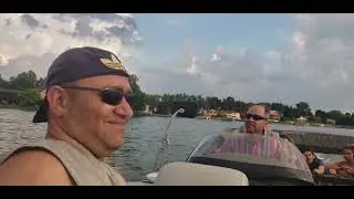 Cruising the bay at Lake Columbia,  Brooklyn, MI on a pontoon
