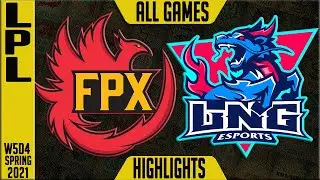 FPX vs LNG Highlights ALL GAMES | LPL Spring 2021 W5D4 | FunPlus Phoenix vs LNG Esports