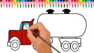 Oil Truck Coloring Pages Video | Construction Truck Coloring Pages for Kids | Learn Truck Coloring
