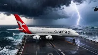 Bad Weather | Impossible Takeoff Qantas A380 from Short Runway