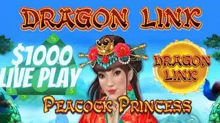 💵$1000 ON PEACOCK PRINCESS DRAGON LINK SLOT MACHINE LIVE PLAY HIGH LIMIT