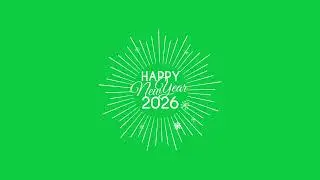 Happy New Year 2026 Elegant Lettering Animation | Green Screen