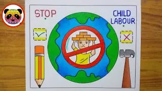 World Day Against Child Labour Drawing / Stop Child Labour Poster Drawing / Child Labour Drawing