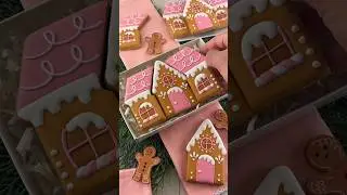 Decorating a Gingerbread House Set | Cookie Decorating with Royal Icing #christmascookies