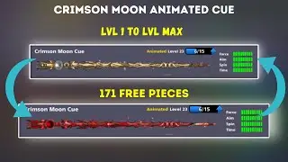 How to level max crimson moon animated cue in 8 ball pool? l Free cue with lvl 20