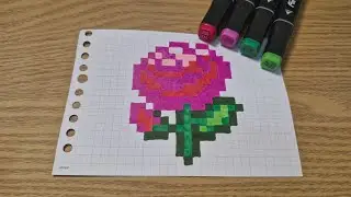full tutorial pink rose pixel art💫 #pixelart #pink
