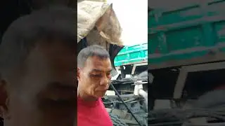 mixir truck Engine 8DC11 Fuzo,, remove the engine