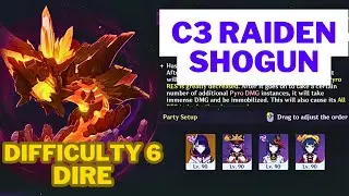 [Stygian Onslaught 5.7] C3 Raiden Shogun vs Lava Dragon Statue 115s (DIRE Difficulty 6)