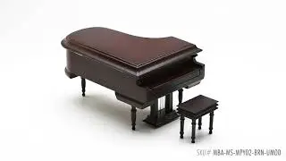 MBA-MS-MPY02-BRN-UMOD - Miniature Matte Brown Custom USB Sound Module Grand Piano with Bench