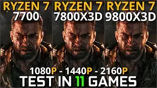 Ryzen 7 7700 vs Ryzen 7 7800X3D vs Ryzen 7 9800X3D | RTX 5070 Ti | 1080p, 1440p 4K | Bottleneck Test