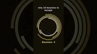 Will the Ball escape with only 10 bounces? #ballEscape #digitalart #satisfying #shorts #asmr #game