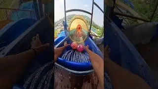 Water slide free running Pov🥳#parkourfreerun #waterslide #slide #football #slide